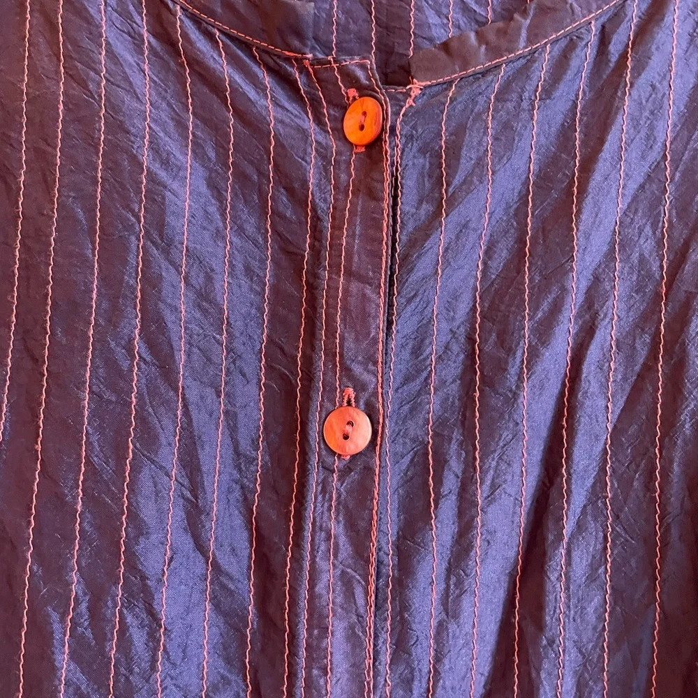 Eileen Fisher Purple Striped Button-Front Jacket